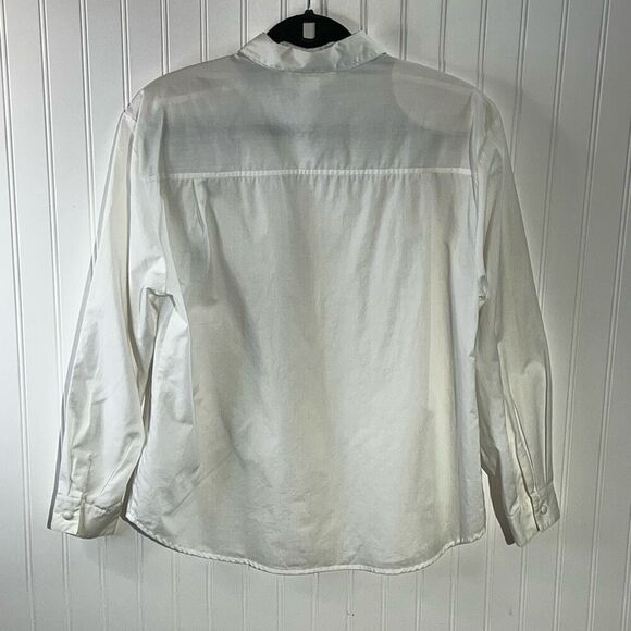 VTG Laura & Jayne Collar Button Down Blouse Women 14 White Prairie Victorian - Picture 8 of 11